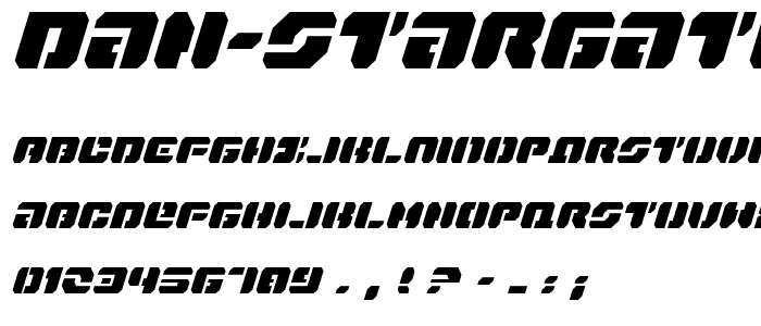 Dan Stargate Condensed Italic font