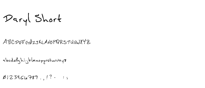 Daryl Short font