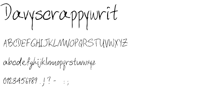 DavysCrappyWrit font