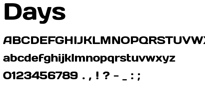 Days font