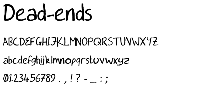 Dead Ends font