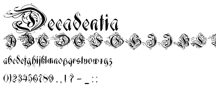 Decadentia font