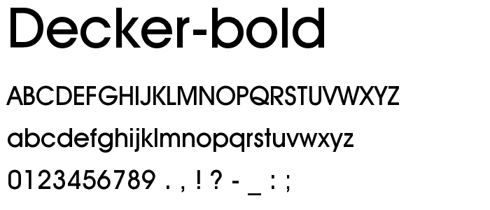 Decker Bold font