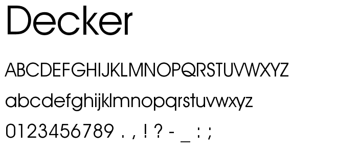 Decker font