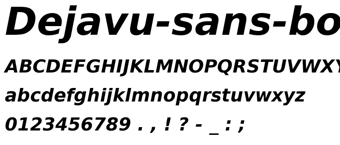 DejaVu Sans Bold Oblique font