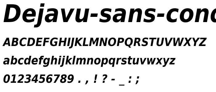DejaVu Sans Condensed Bold Oblique font