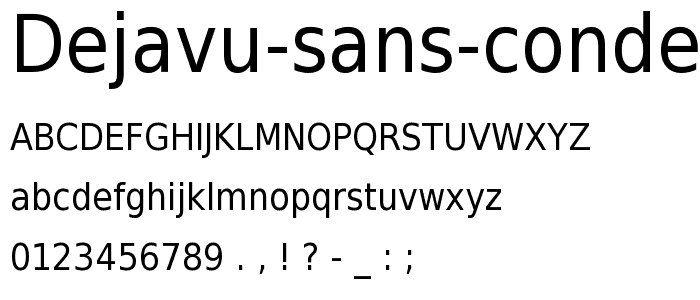 DejaVu Sans Condensed font