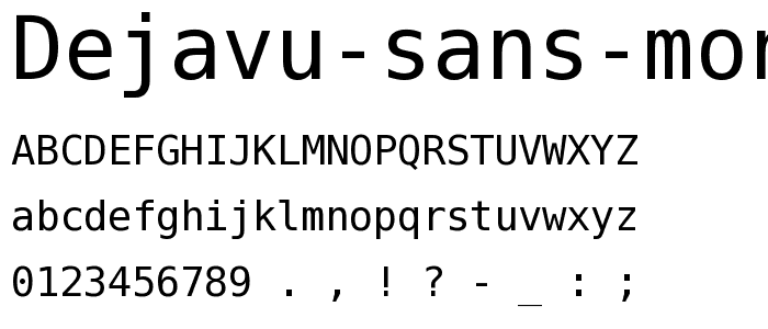 DejaVu Sans Mono font