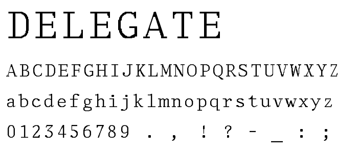 Delegate-Normal font