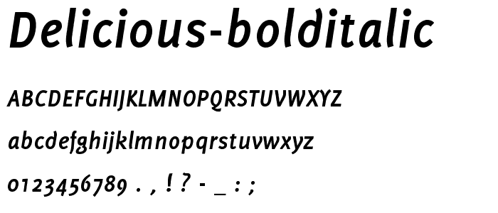 Delicious-BoldItalic font