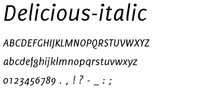 Delicious-Italic font