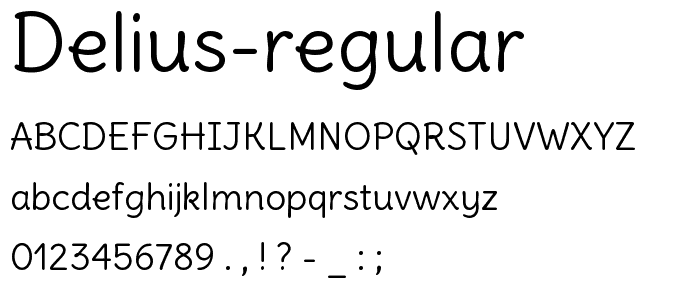 Delius-Regular font