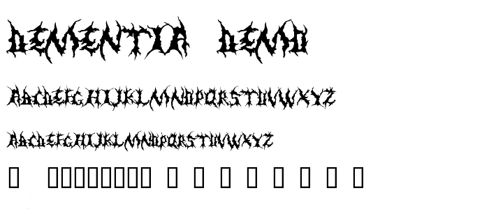 Dementia Demo font