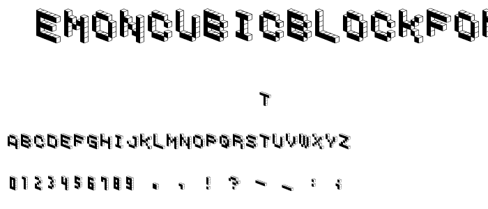 DemonCubicBlockFont Black police