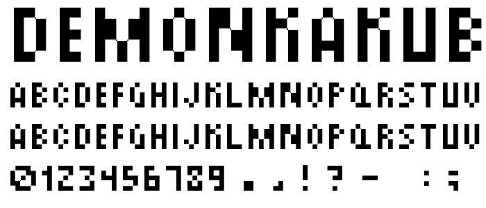 DemonKakubariFont font