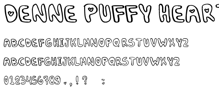 Denne Puffy Hearts font