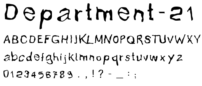 Department 21 font