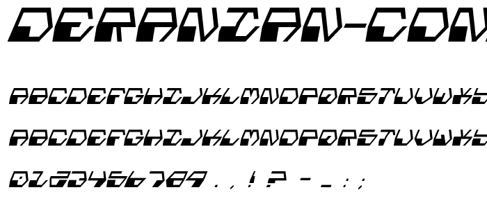 Deranian Condensed Italic font