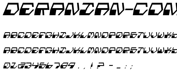 Deranian Condensed Italic police