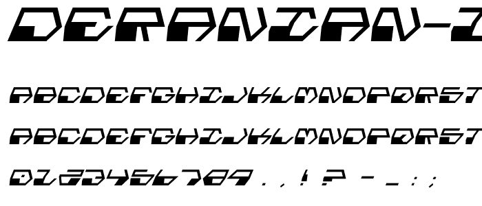 Deranian Italic font
