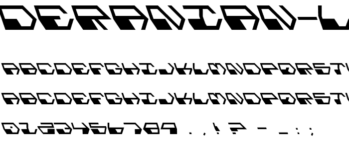 Deranian Leftalic font
