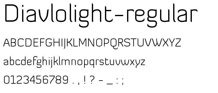 DiavloLight-Regular font