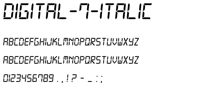 Digital 7 Italic font