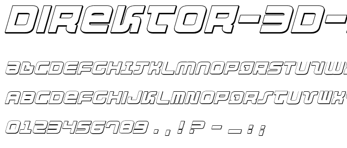 Direktor 3D Italic font