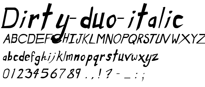 Dirty Duo Italic font