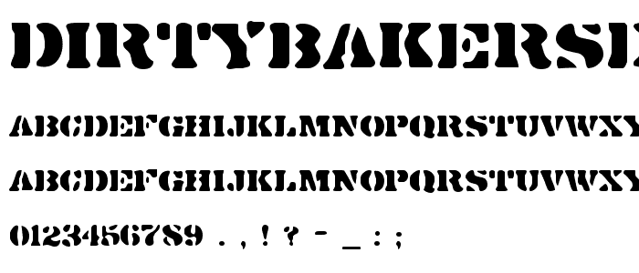 DirtyBakersDozen font