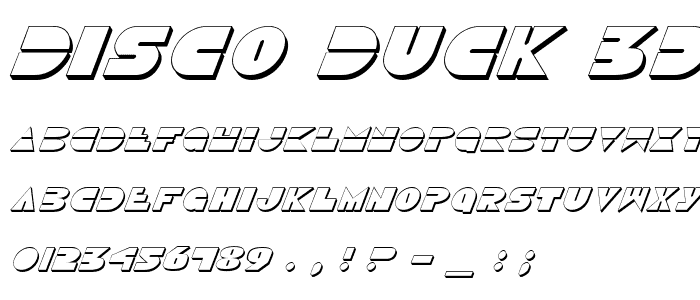 Disco Duck 3D Italic font