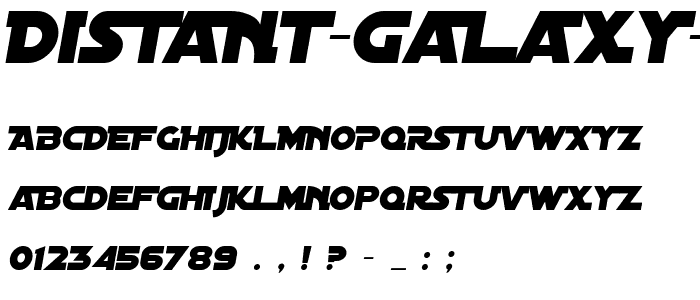 Distant Galaxy Alternate Italic font