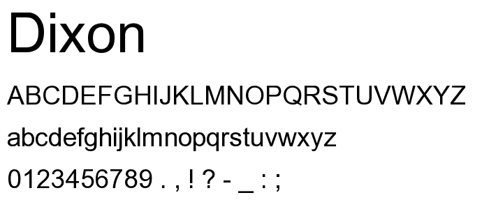 Dixon font