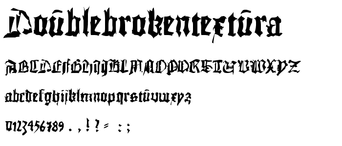 DoubleBrokenTextura font