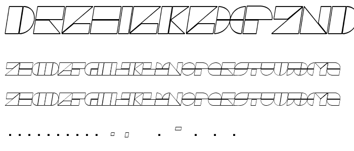 DrebiekExpandedOutlineItalic font