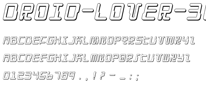 Droid Lover 3D Italic font