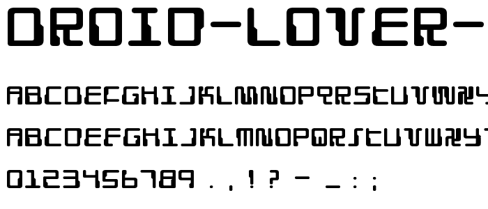 Droid Lover Expanded font