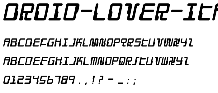 Droid Lover Italic font