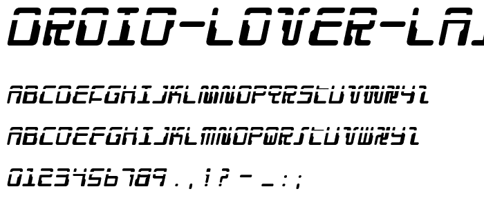 Droid Lover Laser Italic font