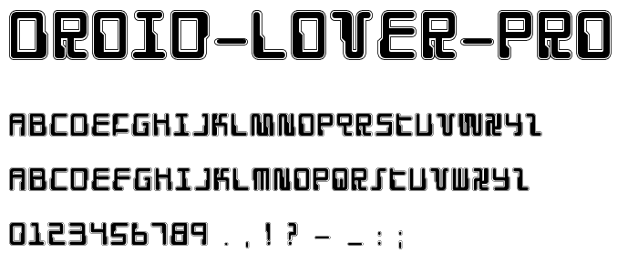 Droid Lover Pro font