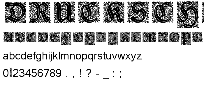 Druckschrift Initialen font