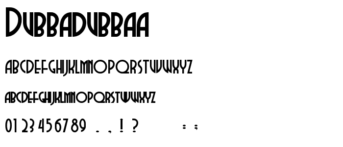 DubbaDubbaA font