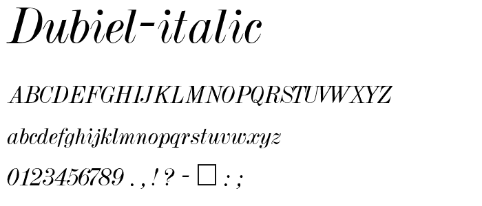 Dubiel Italic font