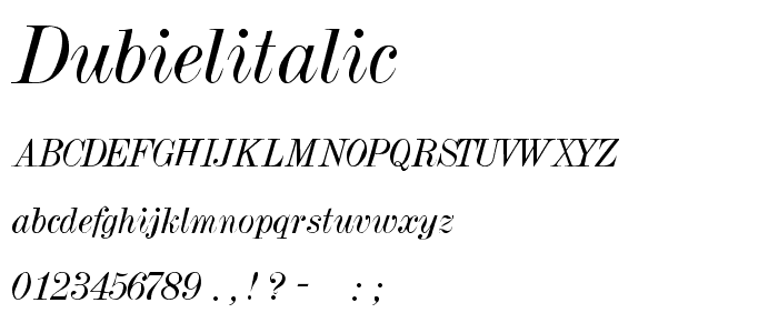DubielItalic font