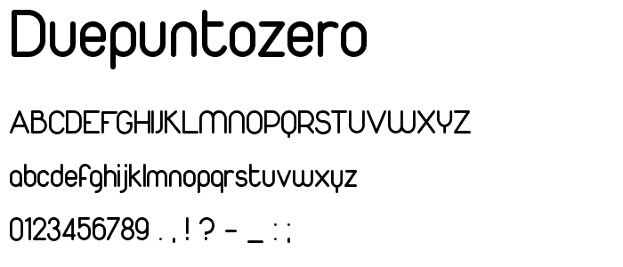 Duepuntozero font
