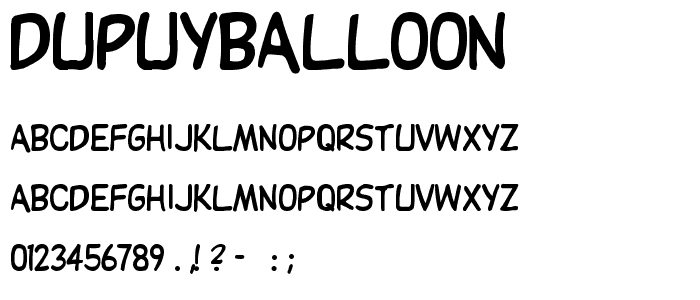 DupuyBALloon font