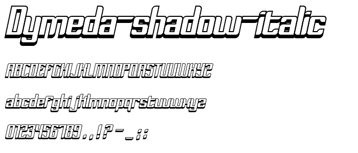 Dymeda Shadow Italic police