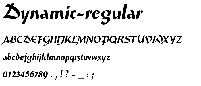 Dynamic-Regular font