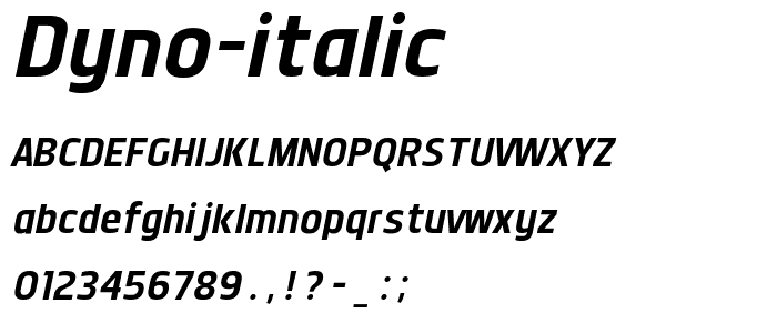 Dyno Italic font