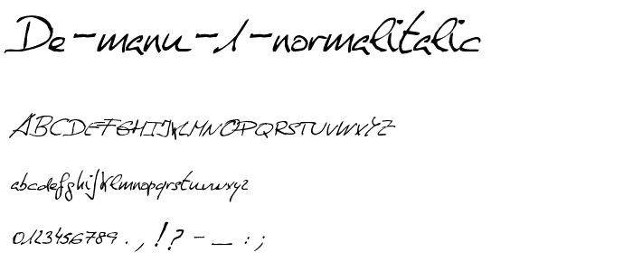 de Manu 1 NormalItalic font